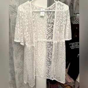 Catalina White Lace CoverUp Top